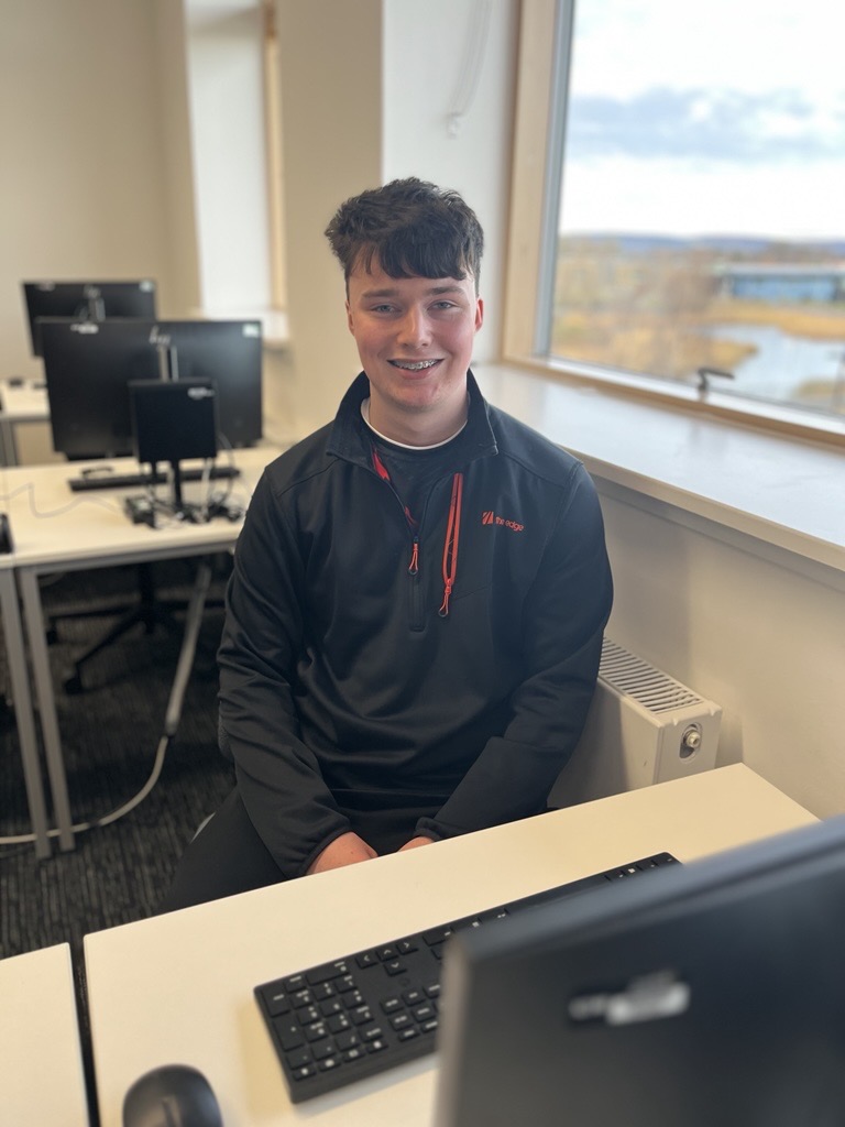 Student sitting at a desk