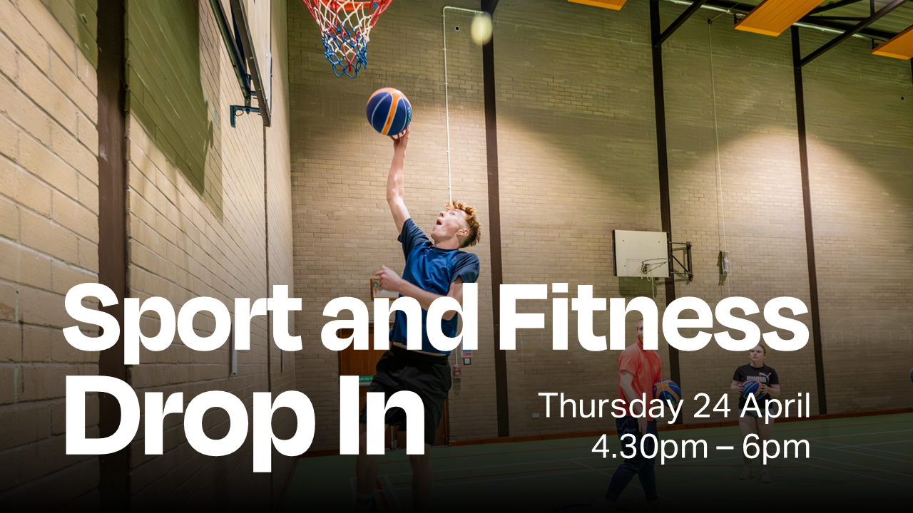 Engaging poster for a sport and fitness drop-in, highlighting active individuals and essential information about participation