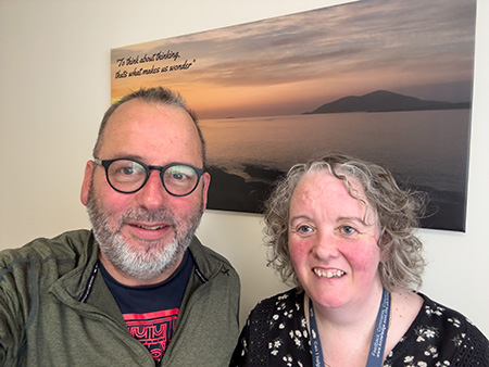 Neil Barker with his Mental Health Nurse Mairi