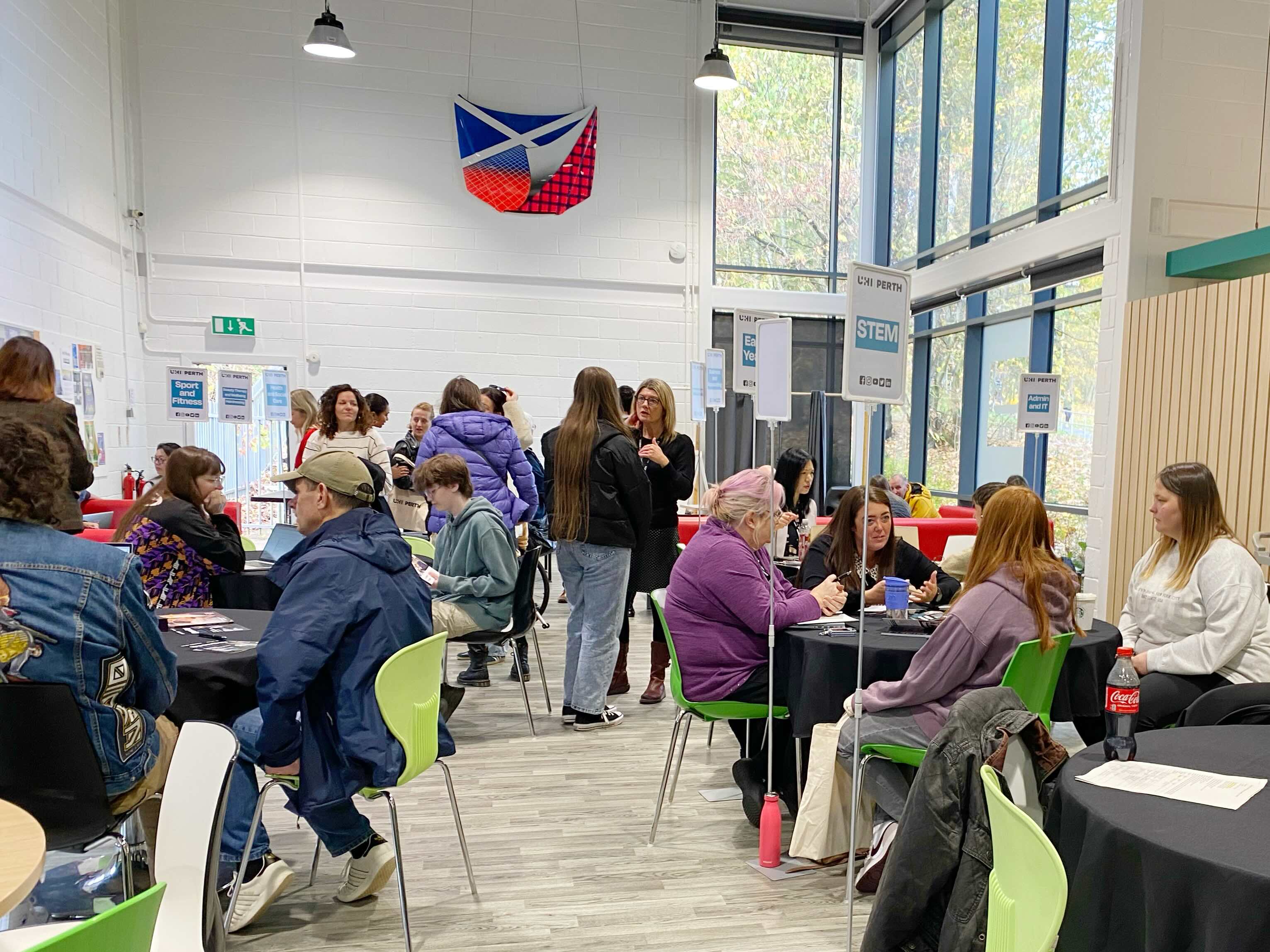 Visitors during an Open Day in the Webster Building