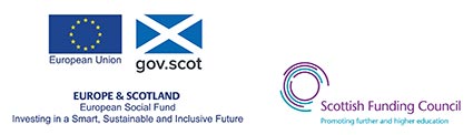 EU, Scottish Gov and SFC funding logos