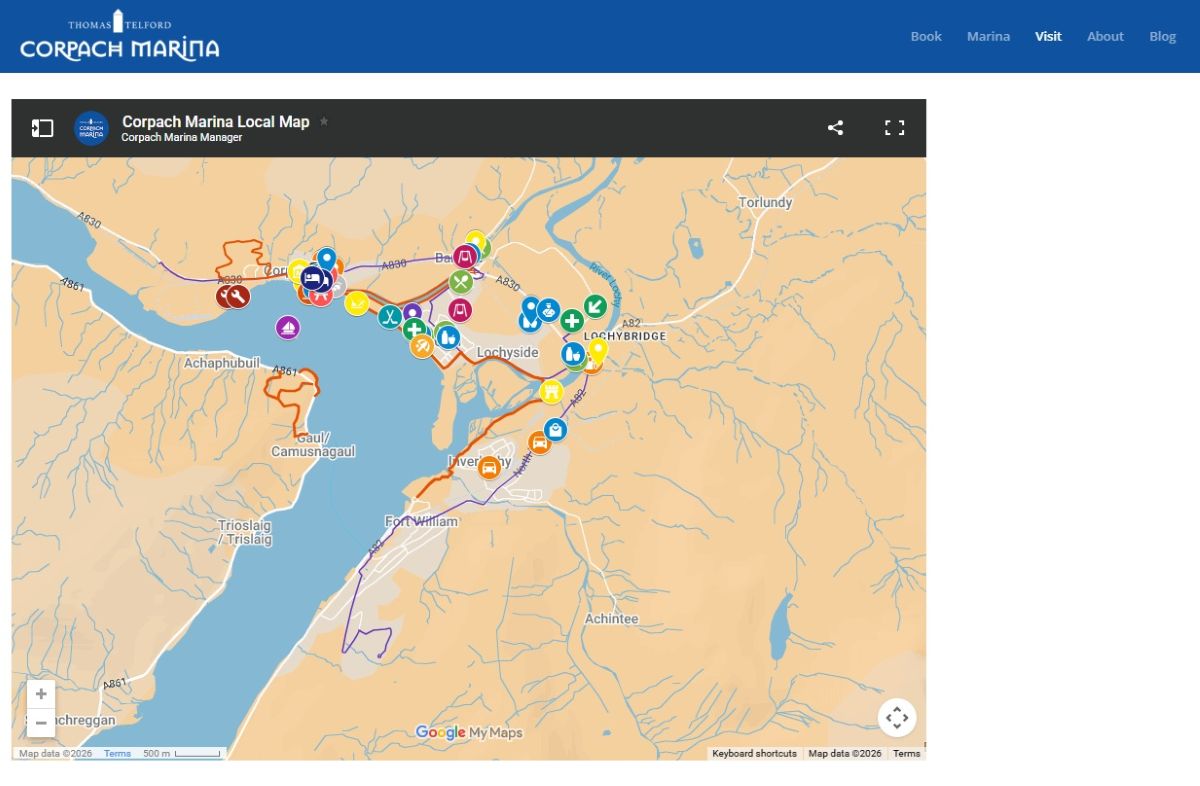 Corpach Marina local map with key interest points on Google MyMaps Corpach Marina local map with key interest points on Google MyMaps