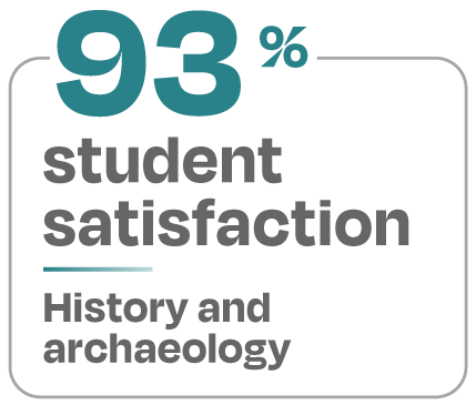 93 percent student satisfaction History and Archaeology 93 percent student satisfaction History and Archaeology