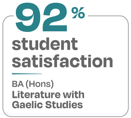 92 percent student satisfaction BA Hons Literature with Gaelic Studies