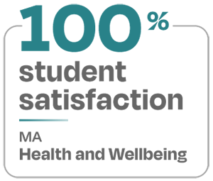 100 percent student satisfaction MA Health and Wellbeing 100 percent student satisfaction MA Health and Wellbeing