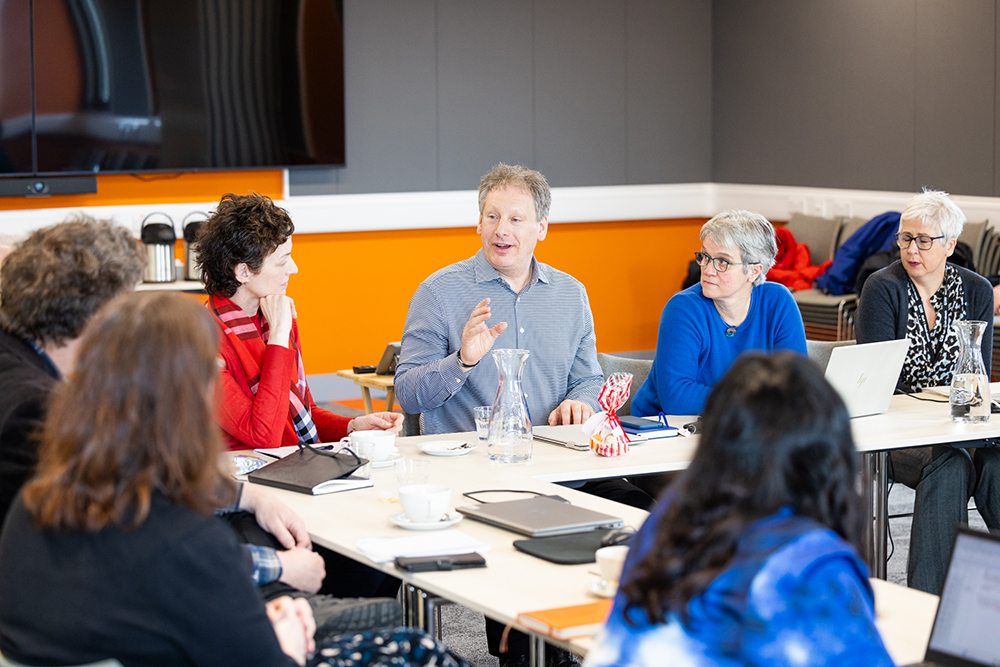 Professor Stuart Gibb Director of Research and Knowledge Exchange at UHI North West and Hebrides talking to delegates at the Life Sciences Innovation Centre Inverness