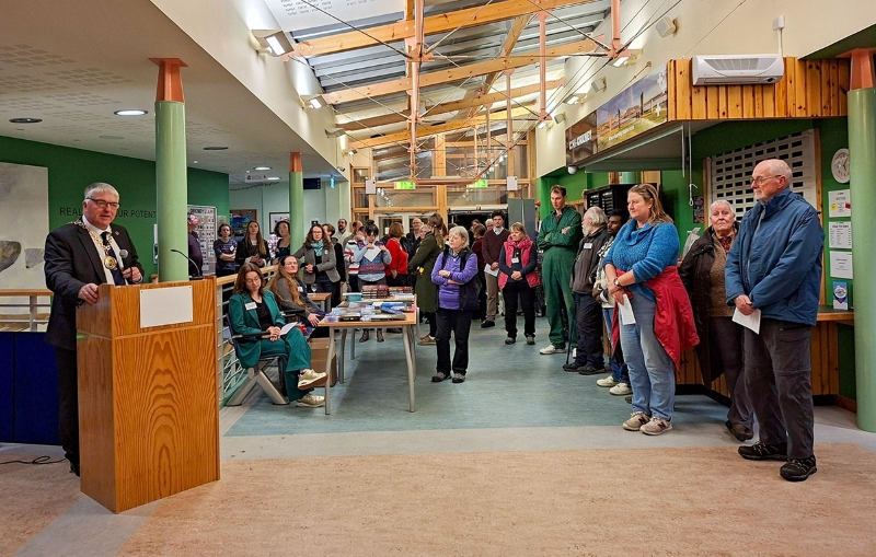Councillor Graham Bevan, convener of Orkney Islands Council, giving the opening address Councillor Graham Bevan, convener of Orkney Islands Council, giving the opening address