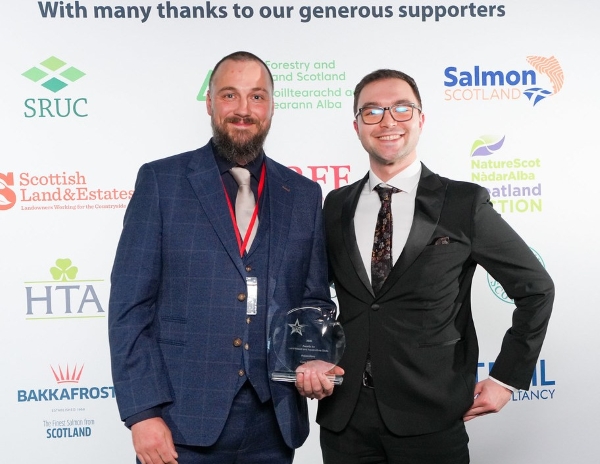 Aquaculture Winner Craig Findlay with Nigel Welford-Freire of Salmon Scotland