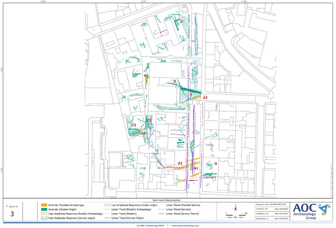 Detailed map of the areas of the GPR surveying Detailed map of the areas of the GPR surveying