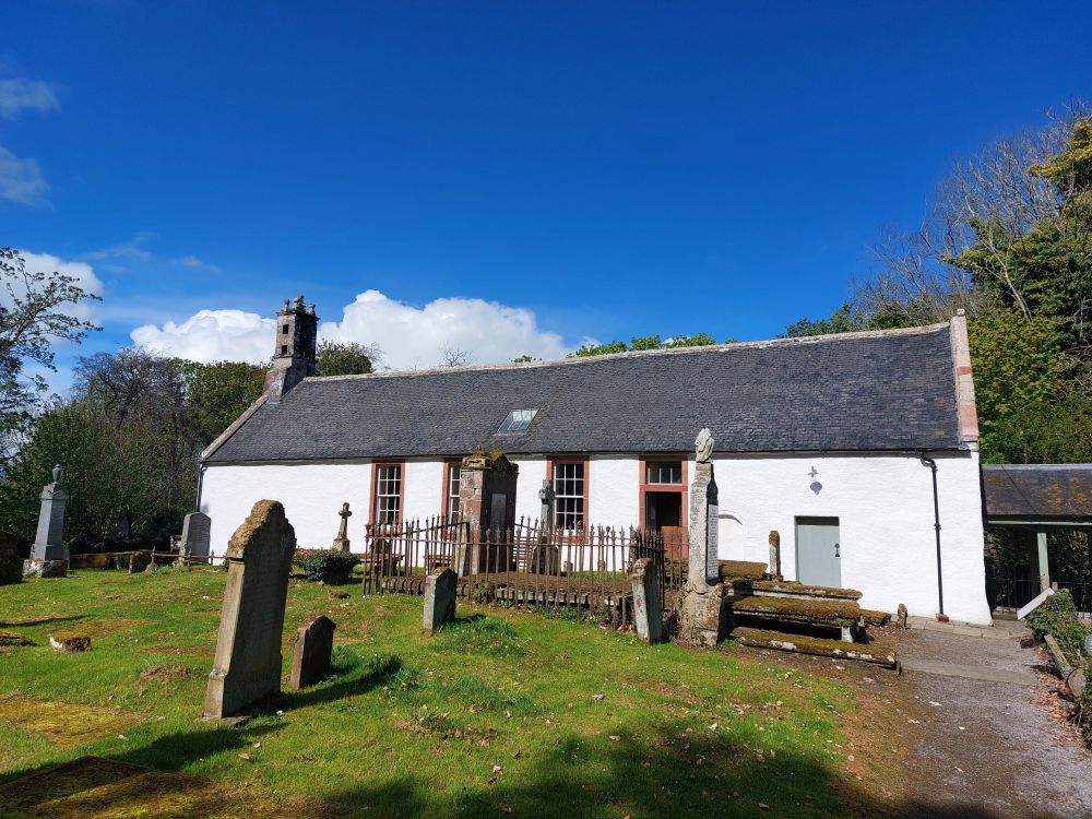A photograph of a church near Dornoch