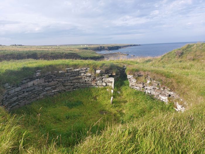 A photograph of a broch near Duncansby Head