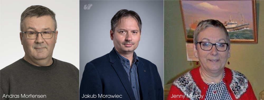 A photograph showing Andras Mortensen, Jakub Moraweic and Jenny Murray