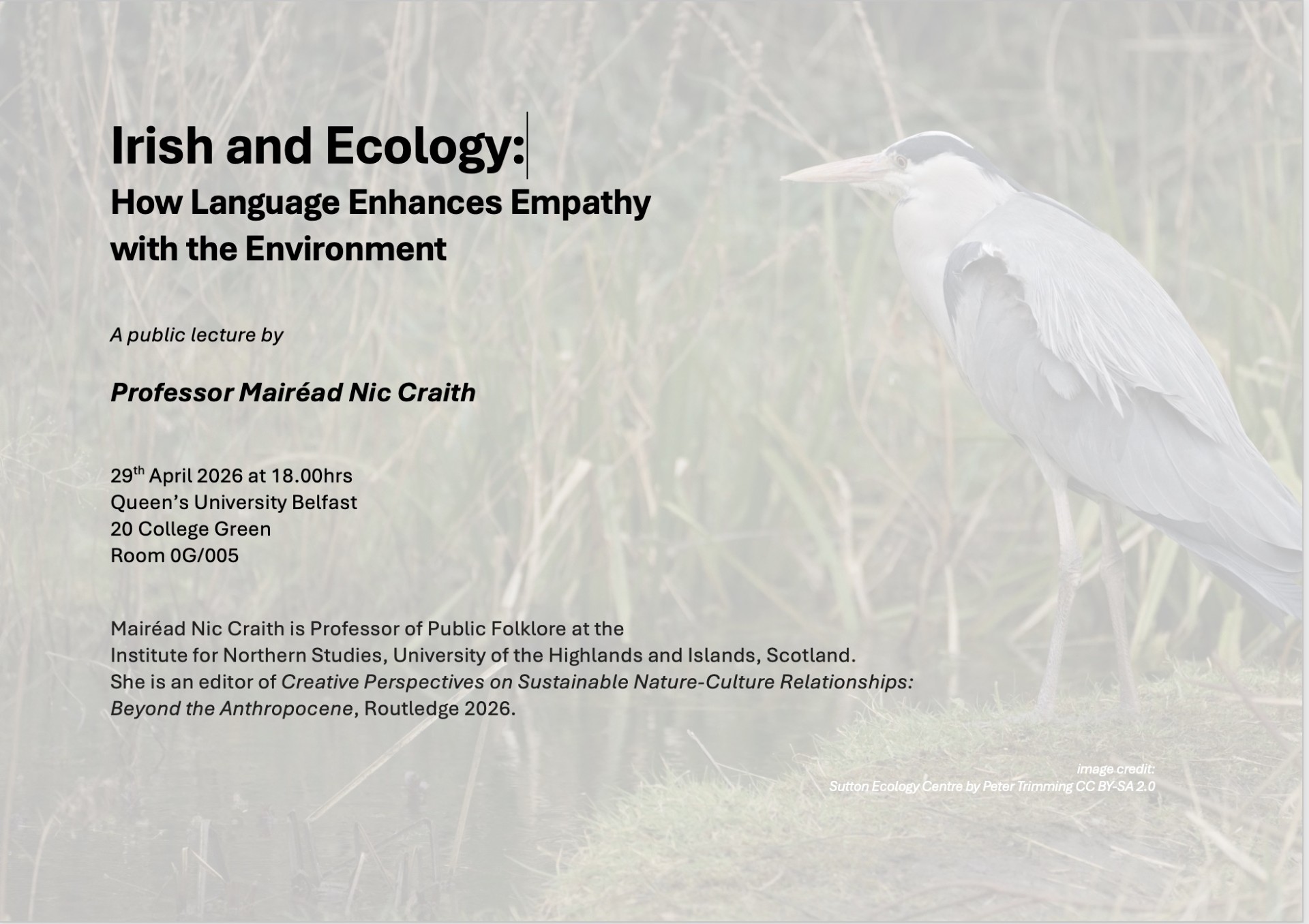 Poster of University of Belfast Annual Lecture