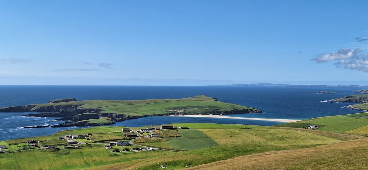 A photograph showing a croft on Shetland