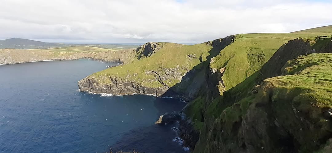 A photograph of the cliffs in Shetland