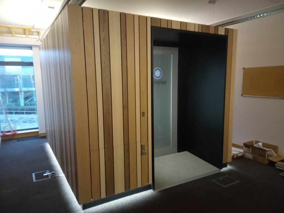 Exterior of SafePod in UHI Campus Exterior of SafePod in UHI Campus