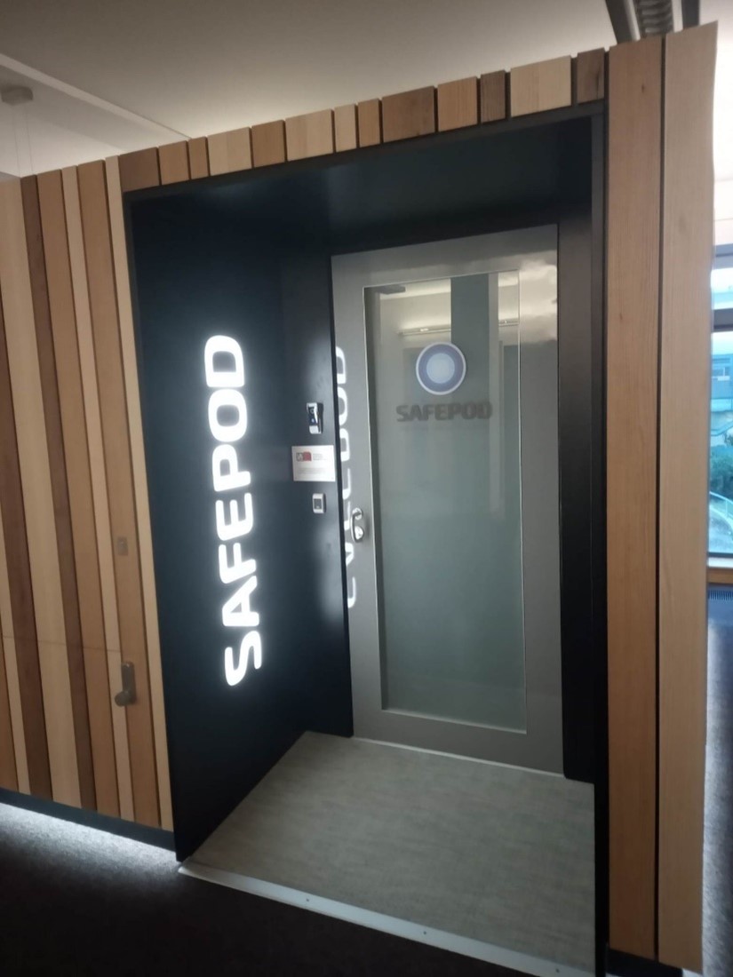 Exterior of SafePod in UHI Campus Exterior of SafePod in UHI Campus