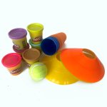Tubs of putty and ground markers